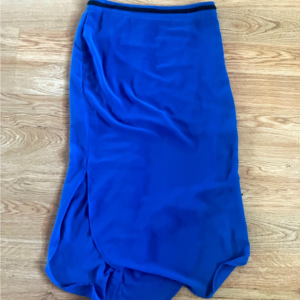 Chiffon blue long skirt
